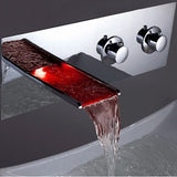 Color Changing LED Waterfall Wall Mount Faucet - Cascada Showers