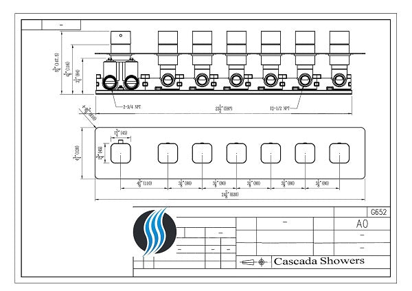 Contemporary 7-Knob Thermostatic Valve - Cascada Showers