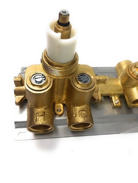 7-Knob Thermostatic Valve - Four Way Shower Diverter