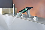 Deck Mounted Water Power LED Bathroom Sink Faucet, Polished Chrome - Cascada Showers