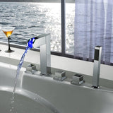 Deck Mounted Water Power LED Sink Faucet (Chrome Finish) - Cascada Showers