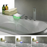 Deck Mounted Water Power Square LED Bathroom Sink Faucet - Cascada Showers
