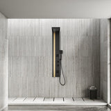 Eleganti All-in-One Shower Panel with Rain Showerhead, Body Jets, and Chromotherapy by Cascada Showers - Cascada Showers