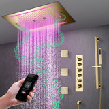 Florence 23"x31" Brushed Gold Music LED Shower System By Cascada Showers - Cascada Showers