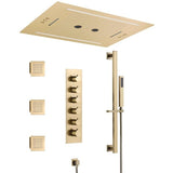 Florence 23"x31" Brushed Gold Music LED Shower System By Cascada Showers - Cascada Showers
