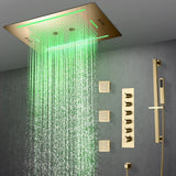 Florence 23"x31" Brushed Gold Music LED Shower System By Cascada Showers - Cascada Showers