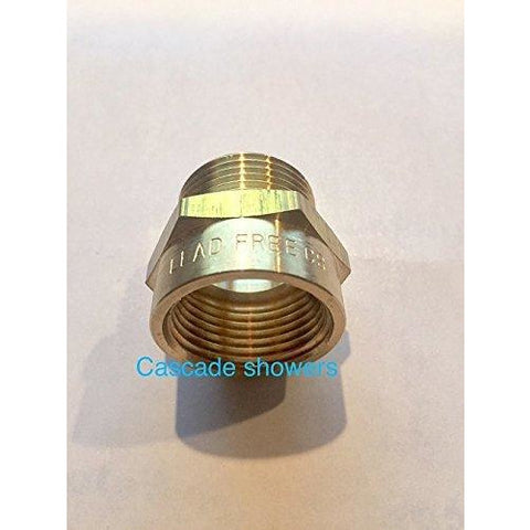 Shower Thread G 1/2 Thread to 1/2 NPT Adapter (Cascada Showers) Brass, Leak-Free