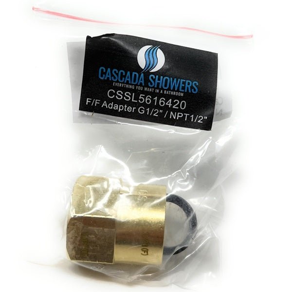 G Thread (Metric BSPP) Female to NPT Female Lead-Free Adapter (1/2" x 1/2") - Cascada Showers