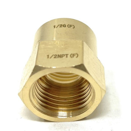 G Thread (Metric BSPP) Female to NPT Female Lead-Free Adapter (1/2" x 1/2") - Cascada Showers