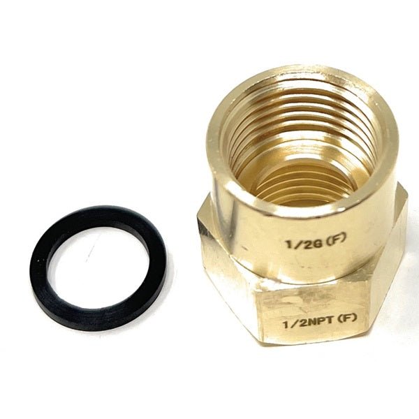 bspp to npt adapter; G Thread (Metric BSPP) Female to NPT Female Lead-Free Adapter (1/2" x 1/2") - Cascada Showers