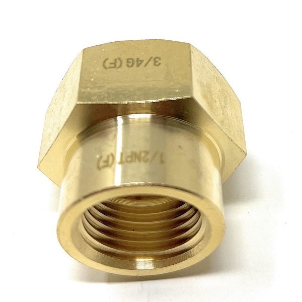 G Thread (Metric BSPP) Female to NPT Female Lead-Free Adapter (3/4" x 1/2") - Cascada Showers