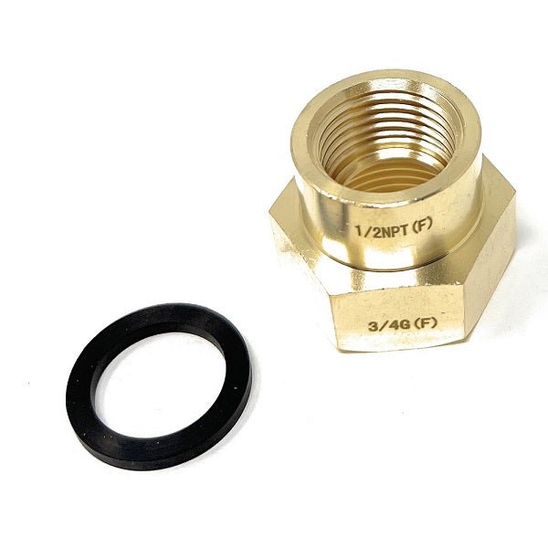 G Thread (Metric BSPP) Female to NPT Female Lead-Free Adapter (3/4" x 1/2") - Cascada Showers