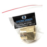 G Thread (Metric BSPP) Female to NPT Female Lead-Free Adapter (3/4" x 1/2") - Cascada Showers