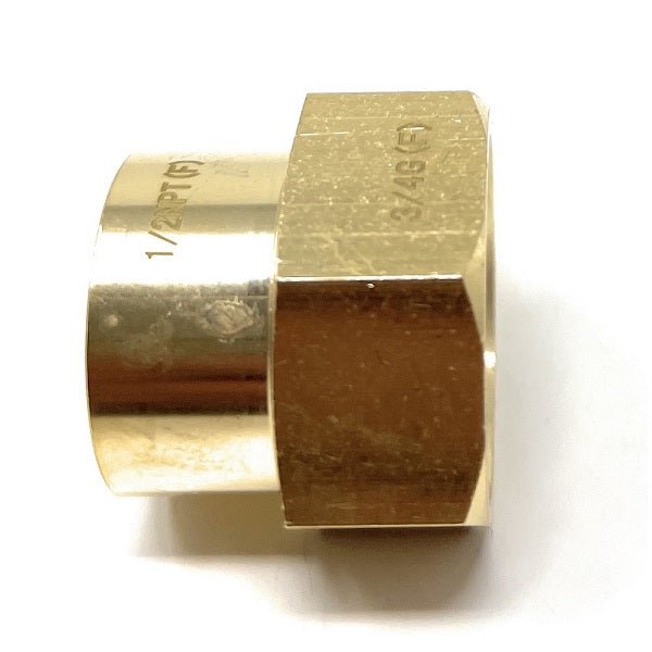 G Thread (Metric BSPP) Female to NPT Female Lead-Free Adapter (3/4" x 1/2") - Cascada Showers