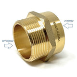 G Thread (Metric BSPP) Female to NPT Male Adapter - Lead-Free (1 1/2" x 1 1/2") - Cascada Showers