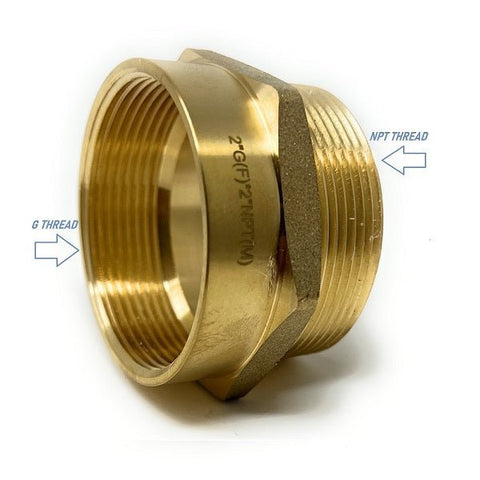 Shower Thread Lead-Free Brass G Thread Female to NPT Male Adapter - 2