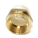 G Thread (Metric BSPP) Female to NPT Thread Male Pipe Fitting Adapter - Lead-Free (1 1/2" x 1 1/2") - Cascada Showers