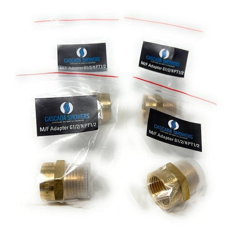 G Thread (Metric BSPP) Male to NPT Female Adapter - Lead-Free - Cascada Showers