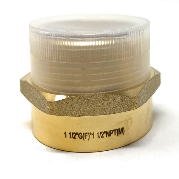 Lead-Free G Thread (Metric BSPP) Female to NPT Male Adapter (1 1/2" x 1 1/2") - Cascada Showers