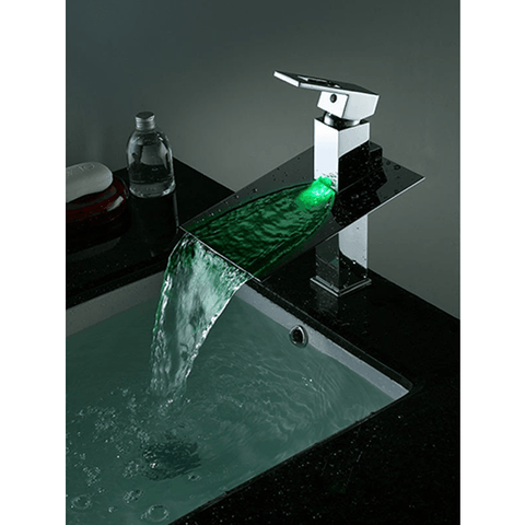 LED Waterfall Sink Faucet - Cascada Showers