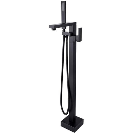 Luxury Classic Matt Black Floor Standing Dual Handle Shower Faucets - Cascada Showers