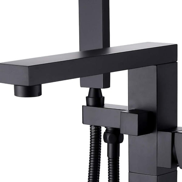 Luxury Classic Matt Black Floor Standing Dual Handle Shower Faucets - Cascada Showers