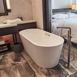 Modern Cascada Freestanding White Soaking Bathtub with Stainless Steel Drain and Overflow - Cascada Showers