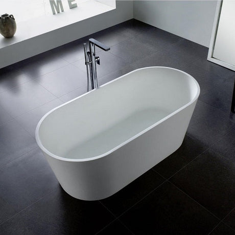 Modern Cascada Freestanding White Soaking Bathtub with Stainless Steel Drain and Overflow - Cascada Showers