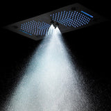 Pisa 16"x28" Matte Black LED Showerhead By Cascada Showers - Cascada Showers