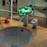 Single Handle Deck Mounted Vanity Sink LED Faucet - Cascada Showers