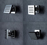 Tuscany LED Rainfall Thermostatic Shower System with 6 Massage Jets Spray - Ceiling Mount - Cascada Showers